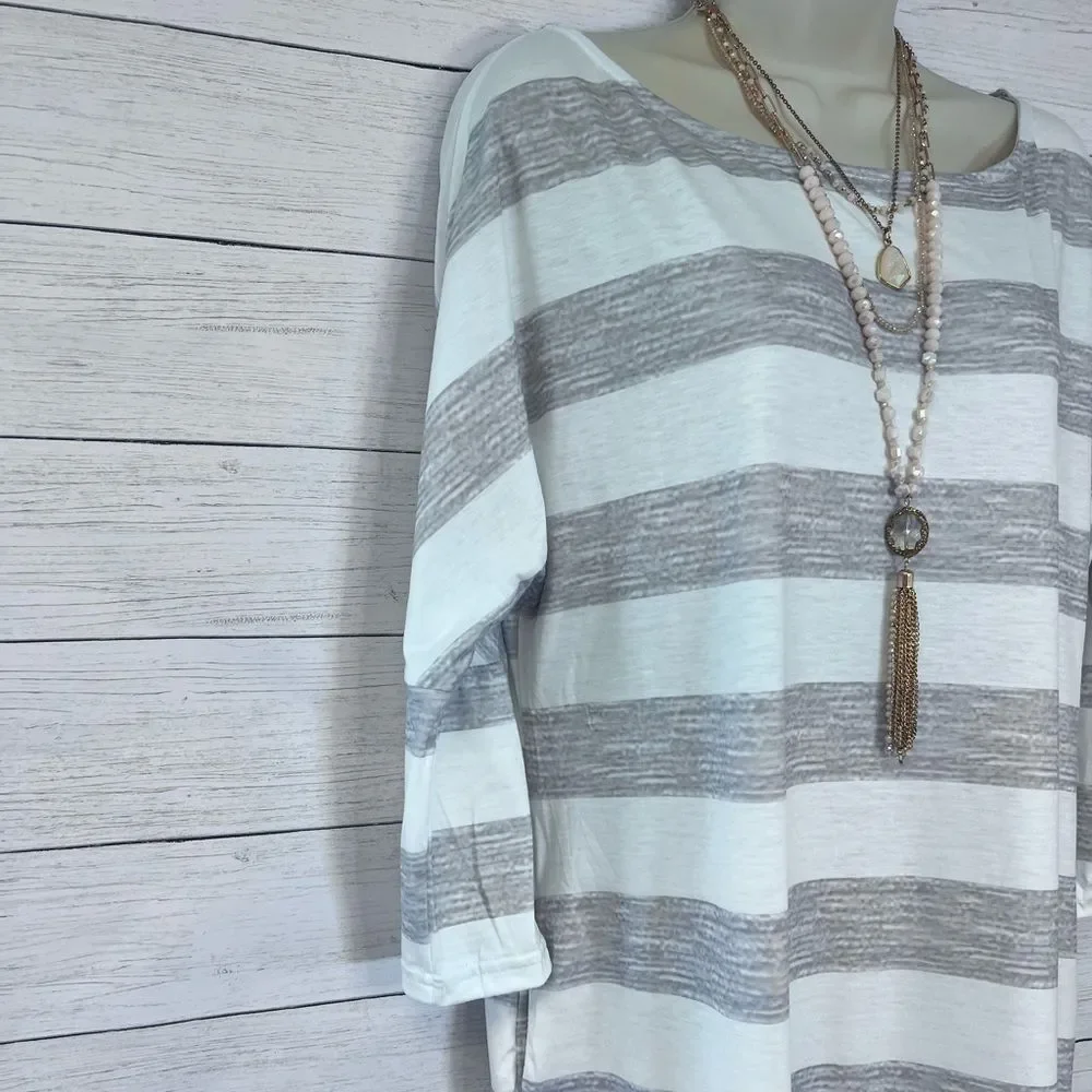 Boutique Brand Striped Loose Fit Side Pockets 3/4 Sleeve Mini Dress 💗